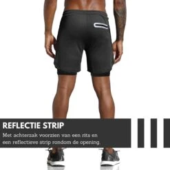 U Fit One Smart Sportbroek Voor Heren - Hardloopbroek Met Mobiel Zak - 2 In 1 Shorts - Zwart - Maat XXXL -Casio Verkoop 1200x1200 1222