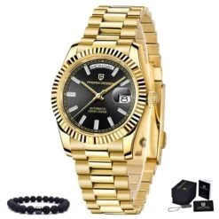 Pagani Design Horloge Luxe Herenhorloge Cadeau - Horloges Voor Mannen - Waterdicht - Goud Zwart