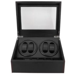 Olvy 4+6 Watchwinder - Voor 10 Horloges - Luxe Horloge Opwinder - Horlogebox - Opbergbox - Carbon Fiber