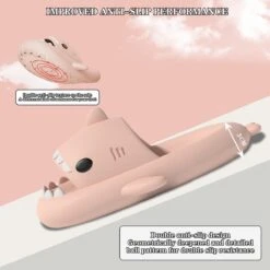 Geweo Haai Slippers - Shark Slides - Badslippers - Pantoffels Heren Dames - Douchepantoffels - Haaienpantoffels - Kerstmis - Kerstfeest - Christmas Gift - Zomer Antislip Platform Kussen Glijbanen Slippers - Roze - Maat 4142 -Casio Verkoop 1200x1200 1825