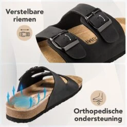 Slippers Dames - Slippers Heren - Sandalen - Memory Foam Voetbed - PU Leer - Zwart - Maat 37 -Casio Verkoop 1200x1200 1845