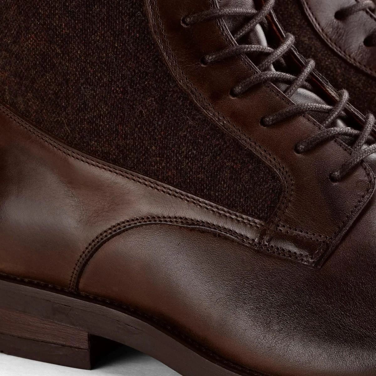 DenBroeck Worth St. - Hoge Veterschoenen - Hoogwaardig Leder En Katoen - Heren - Donkerbruin 8 DenBroeck Worth St. - Hoge Veterschoenen - Hoogwaardig Leder En Katoen - Heren - Donkerbruin - Afbeelding 6