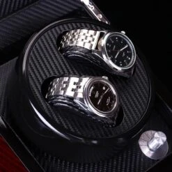 Watchwinder London - Voor 2 Horloges - Pianolak Wood - Carbon Look - Luxe Uitvoering - Horlogebox -Casio Verkoop 1200x1200 238