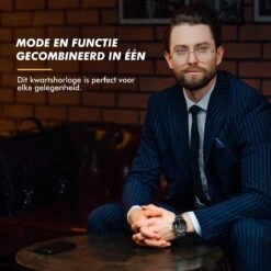 Horloges Voor Mannen - Horloge Mannen - Zwart - Heren Horloge - Zwart Edelstaal - Roestvrij Staal - Waterdicht- Chronograaf - Geschenkset Met Verstelbare Pin -Casio Verkoop 1200x1200 242