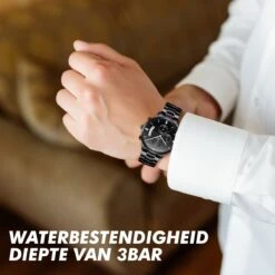 Horloges Voor Mannen - Horloge Mannen - Zwart - Heren Horloge - Zwart Edelstaal - Roestvrij Staal - Waterdicht- Chronograaf - Geschenkset Met Verstelbare Pin -Casio Verkoop 1200x1200 244