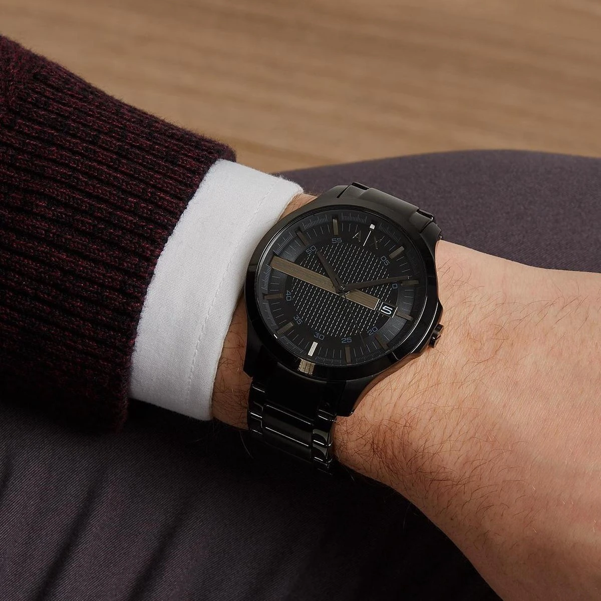 Armani Exchange Hampton AX2104 Herenhorloge 46 Mm - Zwart 8 Armani Exchange Hampton AX2104 Herenhorloge 46 Mm - Zwart - Afbeelding 6