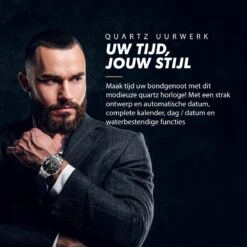 Horloges Voor Mannen - Horloge Mannen – Luxe Zilver Zwart Design - Heren Horloge - Ø 42 Mm - Roestvrij Staal - Waterdicht Tot 3 Bar - Chronograaf - Geschenkset Met Verstelbare Pin -Casio Verkoop 1200x1200 392