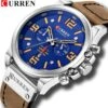CURREN Horloge Voor Mannen/Heren - Lederen Band - Jongens Horloges - Goud/Blauw - Ø 47 Mm -Casio Verkoop 1200x1200 436