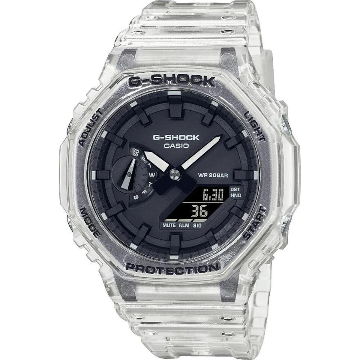 Casio GA-2100SKE-7AER G-Shock Horloge Transparant Zwarte Wijzerplaat 3 Casio GA-2100SKE-7AER G-Shock Horloge Transparant Zwarte Wijzerplaat