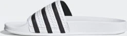 Adidas Adilette Heren Slippers - White/Core Black/White - Maat 44.5 -Casio Verkoop 1200x341