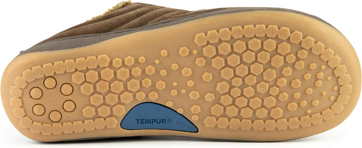 Home By TEMPUR® Warrick Suède Pantoffels Heren - Kastanjebruin - Maat 45-46 - Imitatiebonte Voering - Anti Slip Sloffen Voor Binnen En Buiten 5 Home By TEMPUR® Warrick Suède Pantoffels Heren - Kastanjebruin - Maat 45-46 - Imitatiebonte Voering - Anti Slip Sloffen Voor Binnen En Buiten - Afbeelding 3