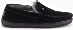 Warmbat Grizzly Suede Heren Pantoffels - Black - Maat 43
