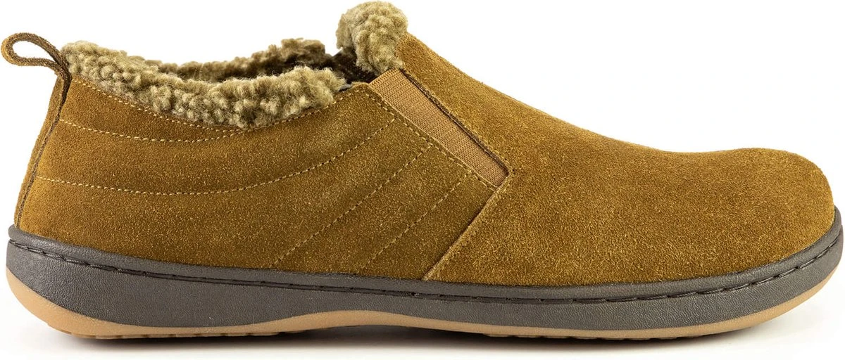 Home By TEMPUR® Warrick Suède Pantoffels Heren - Kastanjebruin - Maat 45-46 - Imitatiebonte Voering - Anti Slip Sloffen Voor Binnen En Buiten 3 Home By TEMPUR® Warrick Suède Pantoffels Heren - Kastanjebruin - Maat 45-46 - Imitatiebonte Voering - Anti Slip Sloffen Voor Binnen En Buiten