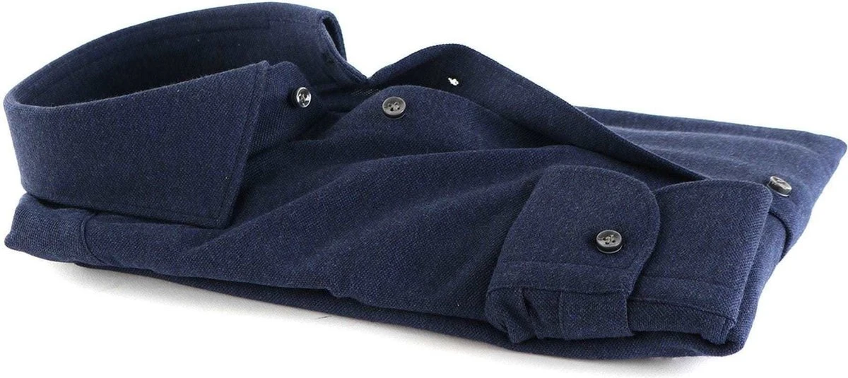 Profuomo - Overhemd Knitted Donkerblauw - 45 - Heren - Slim-fit 10 Profuomo - Overhemd Knitted Donkerblauw - 45 - Heren - Slim-fit - Afbeelding 8