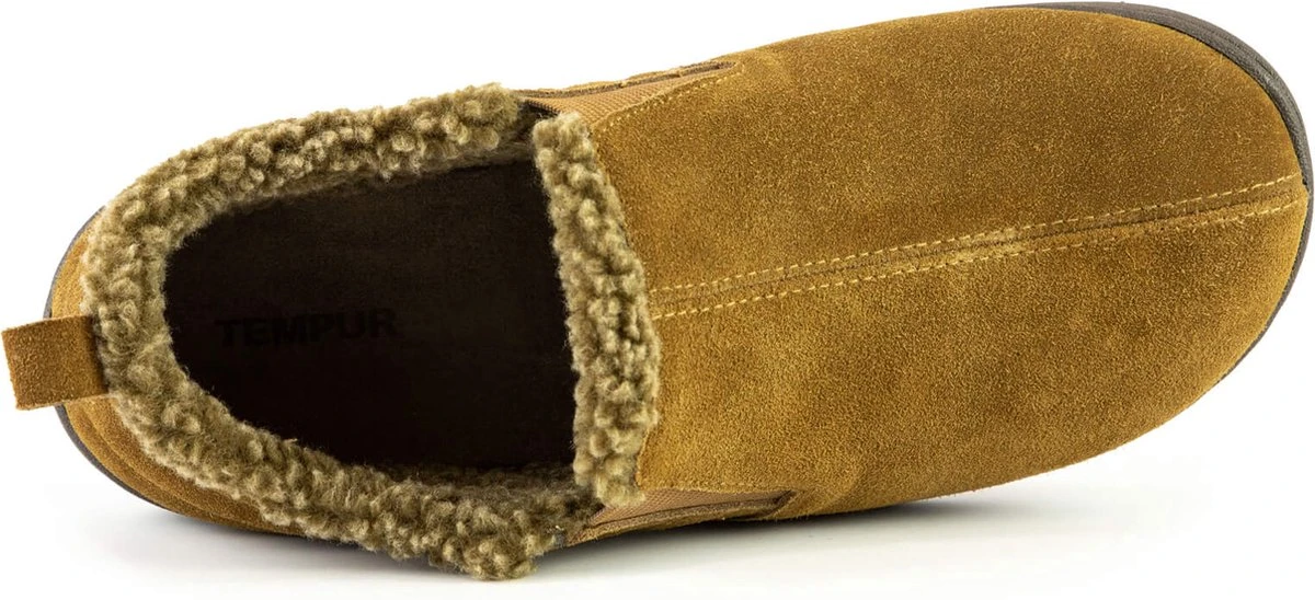 Home By TEMPUR® Warrick Suède Pantoffels Heren - Kastanjebruin - Maat 45-46 - Imitatiebonte Voering - Anti Slip Sloffen Voor Binnen En Buiten 4 Home By TEMPUR® Warrick Suède Pantoffels Heren - Kastanjebruin - Maat 45-46 - Imitatiebonte Voering - Anti Slip Sloffen Voor Binnen En Buiten - Afbeelding 2