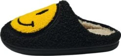 JAXY Smiley Slippers - Smiley Pantoffels - Pantoffels - Smiley Sloffen - Pantoffels Dames En Heren - Sloffen - Sloffen Dames En Heren - Maat 43-44 - Zwart