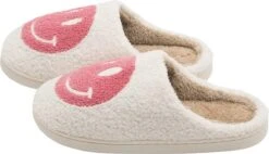 JAXY Smiley Slippers - Smiley Pantoffels - Pantoffels - Smiley Sloffen - Pantoffels Dames En Heren - Sloffen - Sloffen Dames En Heren - Maat 41-42 - Roze