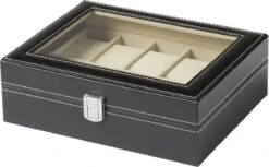 Horlogebox - Luxe Horloge Houder - Zwart Leer - Geschikt Voor 10 Stuks - 20 Cm X 25cm - DisQounts -Casio Verkoop 1200x743