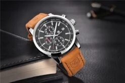 Herenhorloge – Chronograaf - Men's Watch - Edelstaal – Lederen Band -Casio Verkoop 1200x799 14