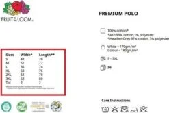 Fruit Of The Loom Premium Polo Shirt Zwart XXL 7 Fruit Of The Loom Premium Polo Shirt Zwart XXL -Casio Verkoop 1200x800 388