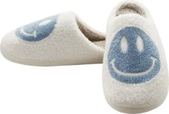 Budino Smiley Pantoffels - Smiley Sloffen - Pantoffels - Sloffen - Dames En Heren - Wit Blauw - Maat 41/42 -Casio Verkoop 1200x813 6