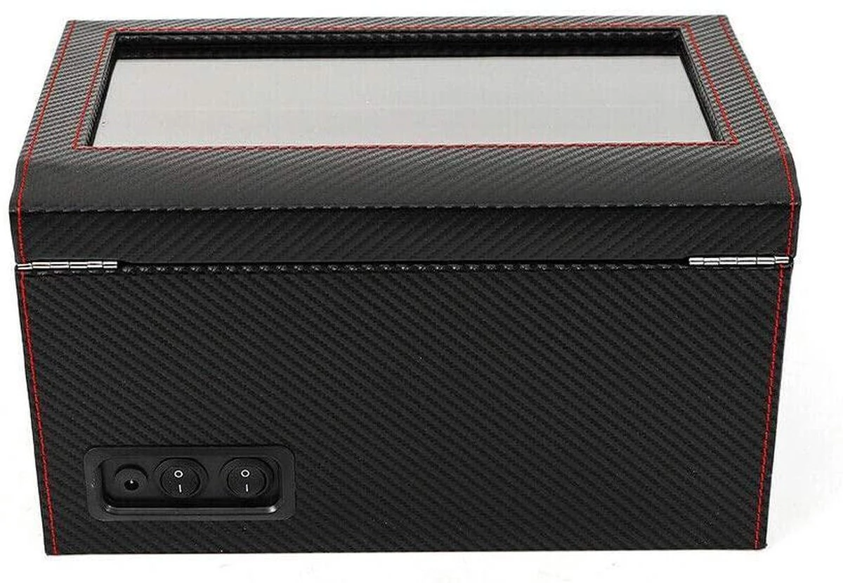 Luxe Carbon 2-in-1 Automatische Horloge Winder Doos - Voor 4 Automatische Horloges + 6 Voor Opslag - Opbergbox Watchwinder - Horlogeopwinder - Horlogebox - Valentijsdag 4 Luxe Carbon 2-in-1 Automatische Horloge Winder Doos - Voor 4 Automatische Horloges + 6 Voor Opslag - Opbergbox Watchwinder - Horlogeopwinder - Horlogebox - Valentijsdag - Afbeelding 2