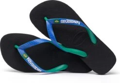 Havaianas Brasil Mix Unisex Slippers - Zwart/Groen/Blauw - Maat 41/42