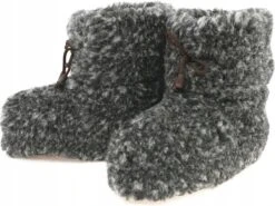 Wollen Sloffen - Winter Pantoffels 100% ECHT Lamswol En Leer - MAAT 46 - Leren Zooltjes – Veters - Handgemaakte Slofjes - Kleur Donkergrijs Gemêleerd -Casio Verkoop 1200x900 22