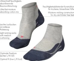 FALKE RU4 Endurance Short Hardlopen Anti Blaren, Anti Zweet Functioneel Garen Heren Sportsokken Zwart - Maat 42-43 -Casio Verkoop 1200x995 1