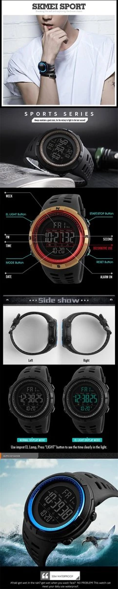 SKMEI Heren Horloge 40 Mm - Zwart 6 SKMEI Heren Horloge 40 Mm - Zwart - Afbeelding 4