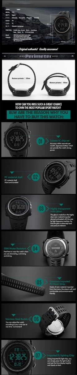 SKMEI Heren Horloge 40 Mm - Zwart 5 SKMEI Heren Horloge 40 Mm - Zwart - Afbeelding 3