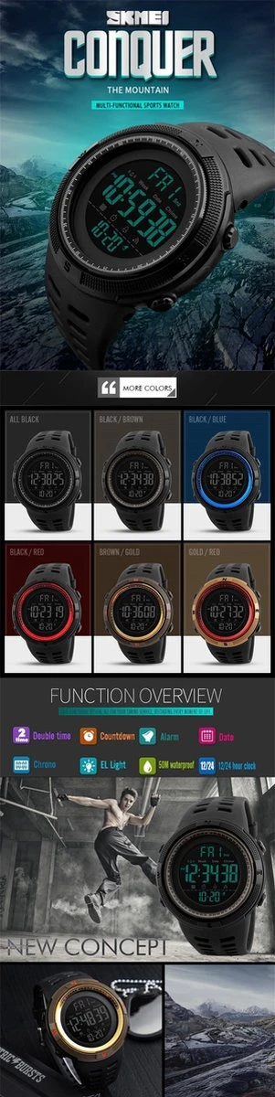 SKMEI Heren Horloge 40 Mm - Zwart 7 SKMEI Heren Horloge 40 Mm - Zwart - Afbeelding 5