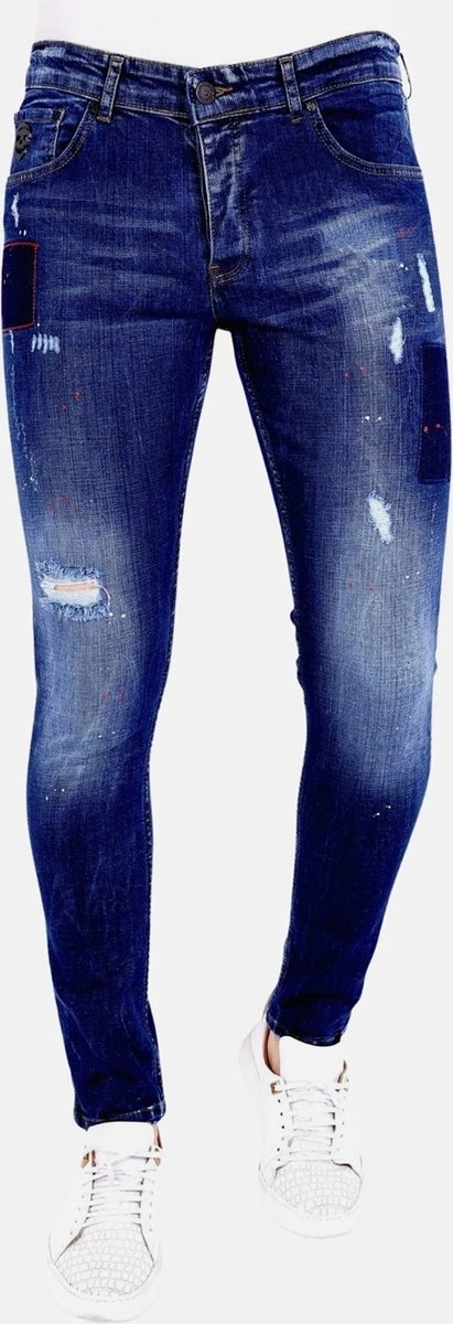 Exclusieve Spijkerbroek Heren Slim Fit - 1001- Blauw 14 Exclusieve Spijkerbroek Heren Slim Fit - 1001- Blauw - Afbeelding 12