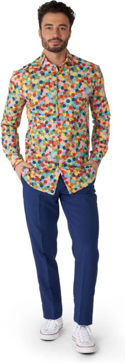 OppoSuits Confetteroni Shirt - Heren Overhemd - Casual Confetti Print - Meerkleurig - Maat EU 39/40 -Casio Verkoop 415x1200 5
