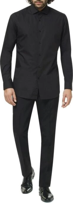 OppoSuits Black Knight Shirt - Heren Overhemd - Casual Effen Gekleurd - Zwart - Maat EU 41/42 -Casio Verkoop 432x1200 10