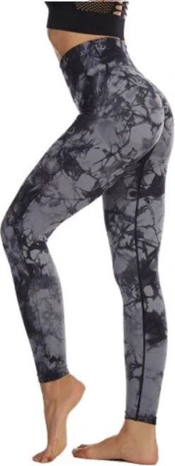 Sportlegging - Yogapants - High Waist - Squatproof - Tiktok Trend - Butt Lifting - Marble Zwart/grijs - Maat L -Casio Verkoop 452x1200 2
