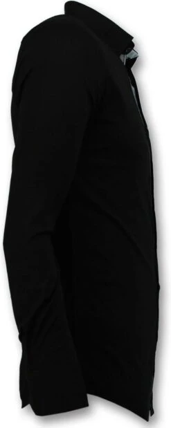Italiaanse Blanco Blouse Mannen - Slim Fit Overhemden - 3036 - Zwart -Casio Verkoop 479x1200 3