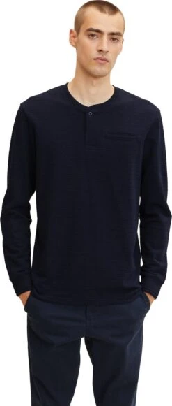 TOM TAILOR Structured Longsleeve Henley Heren T-shirt - Maat L -Casio Verkoop 510x1200 3
