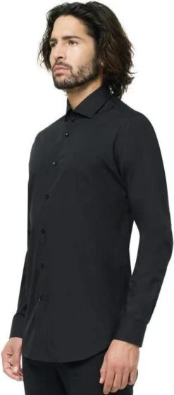 OppoSuits Black Knight Shirt - Heren Overhemd - Casual Effen Gekleurd - Zwart - Maat EU 41/42 -Casio Verkoop 528x1200 2