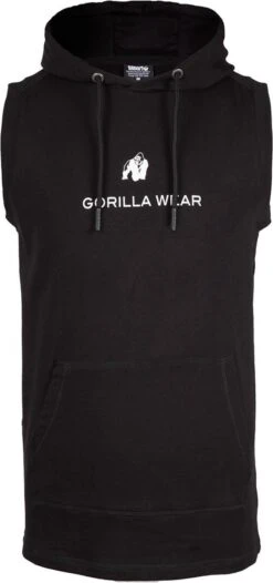 Gorilla Wear Lincoln Mouwloze Hoodie - Zwart - XL