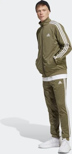 Adidas Sportswear Basic 3-Stripes Tricot Trainingspak - Heren - Groen - M -Casio Verkoop 565x1200