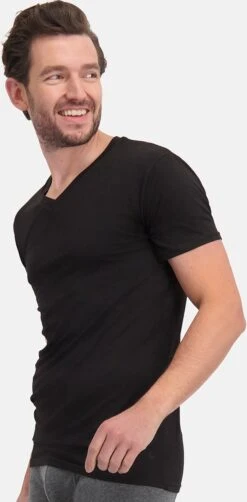 Bamboo Basics - T-Shirts Velo V-hals (2-pack) Heren - Zwart - L -Casio Verkoop 590x1200