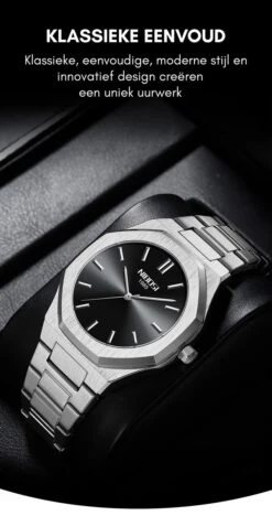 NIBOSI Horloges Voor Mannen -2022 Design - Horloge Mannen - Luxe Zilver - Heren Horloge - Zwart Edelstaal - Roestvrij Staal - Waterdicht- Chronograaf - Geschenkset Met Verstelbare Pin -Casio Verkoop 634x1200 2
