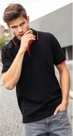 Grote Maten Polo Shirt Golf Pro Premium Zwart/rood Voor Heren - Zwarte Plus Size Herenkleding - Werk/zakelijke Polo T-shirts 3XL -Casio Verkoop 645x1200 3