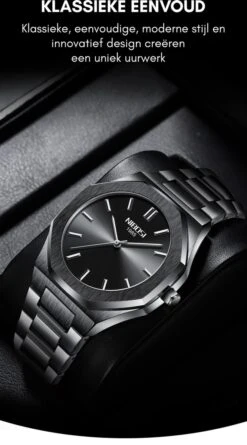 NIBOSI Horloges Voor Mannen -2022 Design - Horloge Mannen - Luxe Zwart Design - Heren Horloge - Zwart Edelstaal - Roestvrij Staal - Waterdicht- Chronograaf - Geschenkset Met Verstelbare Pin -Casio Verkoop 666x1200