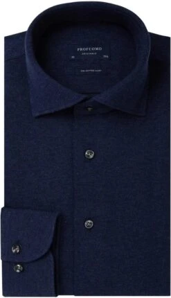 Profuomo - Overhemd Knitted Donkerblauw - 45 - Heren - Slim-fit