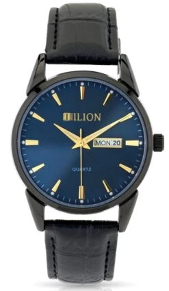 Horloges Voor Mannen – Heren Horloge – Mannen Horloge – Leer Mannen Horloge – Horloge Leren Band – Leer - Leren Mannen Horloge – Quartz Horloge – Zwart Horloge – Zwart/Blauw - Ø 39 Mm – 3 ATM Waterdicht
