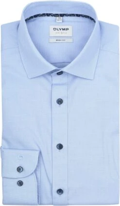 OLYMP Level 5 Body Fit Overhemd - Lichtblauw Structuur (contrast) - Strijkvriendelijk - Boordmaat: 40 -Casio Verkoop 704x1200 8