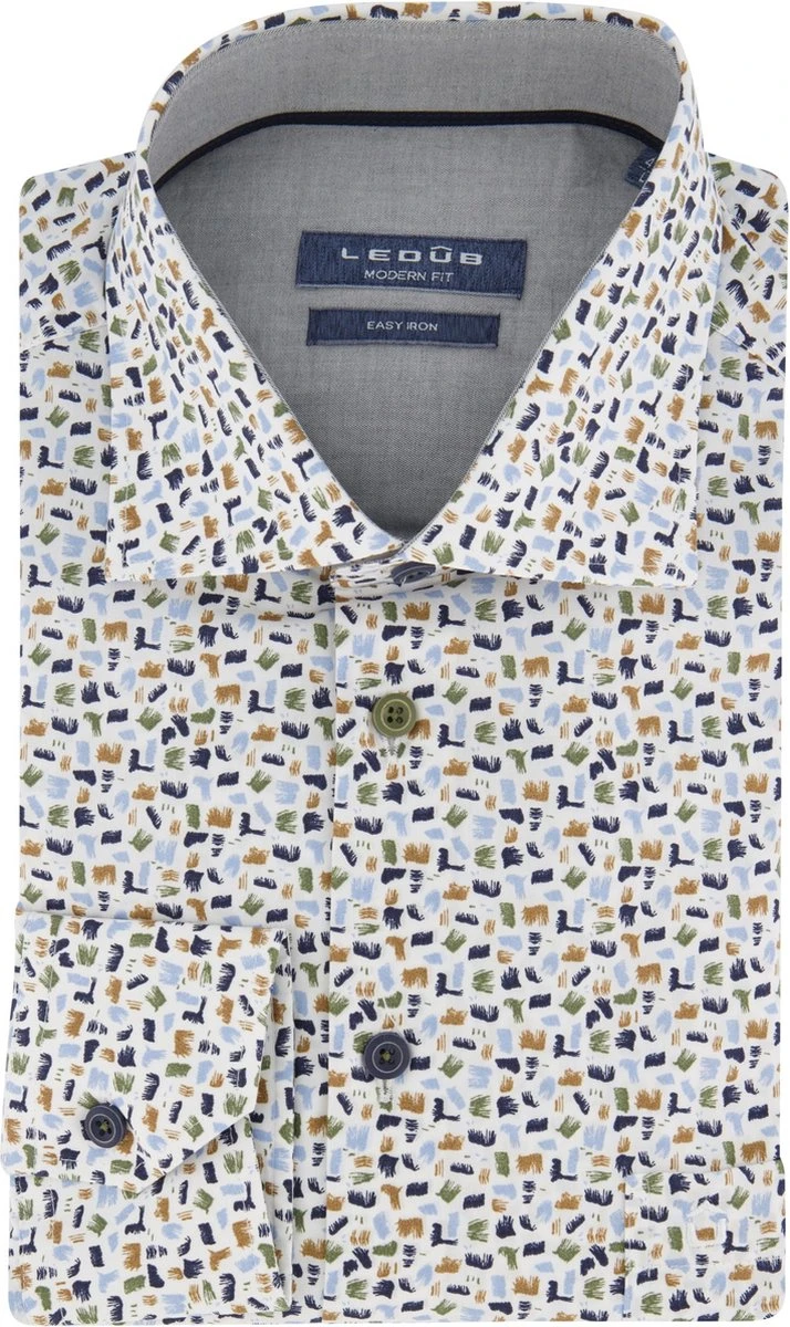Ledub Overhemd Wit Met Print - 42 3 Ledub Overhemd Wit Met Print - 42