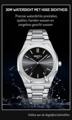 NIBOSI Horloges Voor Mannen -2022 Design - Horloge Mannen - Luxe Zilver - Heren Horloge - Zwart Edelstaal - Roestvrij Staal - Waterdicht- Chronograaf - Geschenkset Met Verstelbare Pin -Casio Verkoop 719x1200 1